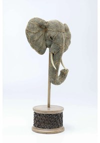Διακοσμητικό Επιτραπέζιο Κεφάλι Ελέφαντα Με Πέρλες Γκρι 48.5 εκ. 44708x16x48.5εκ - Γκρι
