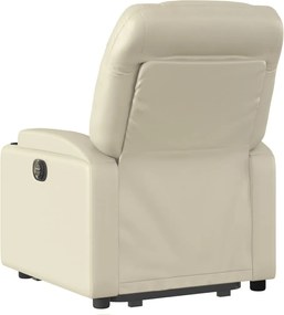 vidaXL Πολυθρόνα Ανακλινόμενη με Ανύψωση Κρεμ από Συνθετικό Δέρμα