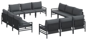 vidaXL Σετ Καναπέ Κήπου 12 pcs Ανθρακί Ατσάλι