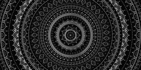 Εικόνα Mandala με μοτίβο ήλιου σε μαύρο & άσπρο