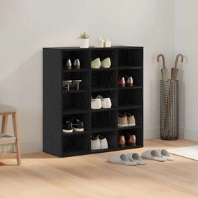 vidaXL Παπουτσοθήκη Μαύρη δρυς 77.5 x 30 x 83.5 εκ. Επεξεργασμένο ξύλο