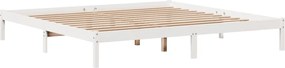vidaXL Σκελετός Κρεβ. Χωρίς Στρώμα Λευκό 200x200 εκ Μασίφ Πεύκο