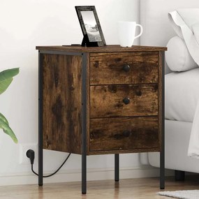 vidaXL Κουτιά Κρεβατοκάμαρας 2 pcs Καπνιστή δρυς 42 x 41 x 61 εκ