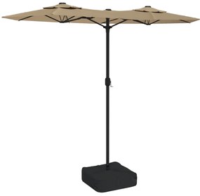 vidaXL Ομπρέλα Κήπου με Διπλή Κορυφή Taupe 316 x 145 εκ.