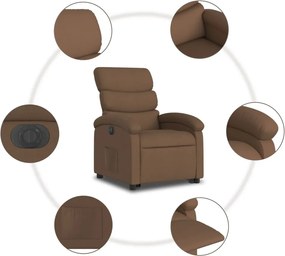 vidaXL Πολυθρόνα Ηλεκτρική Ανακλινόμενη Ανύψωση Σκ. Καφέ Υφασμάτινη