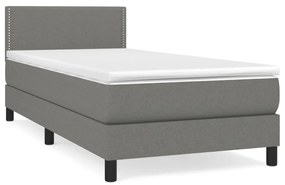 ΚΡΕΒΑΤΙ BOXSPRING ΜΕ ΣΤΡΩΜΑ ΣΚΟΥΡΟ ΓΚΡΙ 90X200 ΕΚ. ΥΦΑΣΜΑΤΙΝΟ 3139946