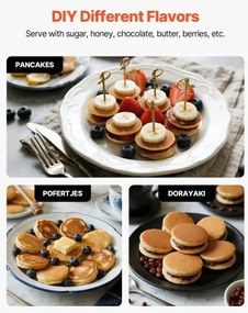 VEVOR 25PCS Mini Pancake Maker Commercial Electric Dutch Baker Poffertjes Grill