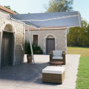 Τέντα Αυτόματη Ανεξάρτητη Μπλε/Λευκό 500 x 350 εκ.