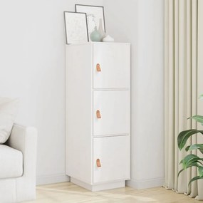 vidaXL Ντουλάπι Ψηλό Λευκό 34 x 40 x 108,5 εκ. από Μασίφ Ξύλο Πεύκου