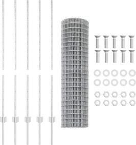 vidaXL Τεντώτο με στήριγμα Ασημί 1,2 x 10 m Ατσάλι