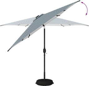 vidaXL Ομπρέλα Κήπου με LED Φώτα και Βάση 300 x 300 cm Πολυεστέρας