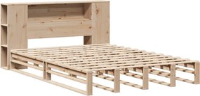 vidaXL Κρεβάτι Βιβλιοθήκη Χωρίς Στρώμα 120x190 εκ Μασίφ Πεύκο