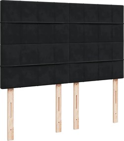 vidaXL Κρεβάτι Boxspring με Στρώμα Μαύρο 140x200 εκ. Βελούδινο