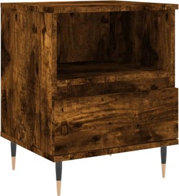 vidaXL Κομοδίνα 2 τεμ. Καπνιστή Δρυς 40 x 35 x 50 εκ. Επεξεργ. Ξύλο