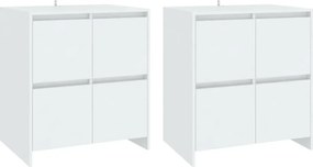 vidaXL Ντουλάπια 2 τεμ. Λευκά 70 x 41 x 75 εκ. από Επεξ. Ξύλο