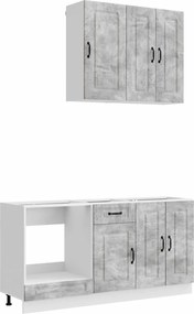 vidaXL Μονάδα κουζίνας KALMAR 5 pcs Γκρι Σκυροδέματος