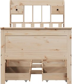 vidaXL Κρεβάτι Βιβλιοθήκη Χωρίς Στρώμα 75x190 εκ Μασίφ Ξύλο Πεύκο