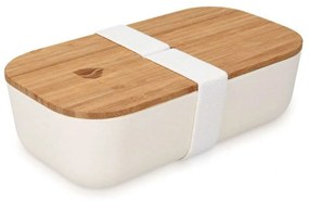 Δοχείο Φαγητού 47540.02.1 20x11x6,5cm 700ml White-Natural Navaris Silicon,Bamboo