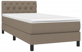 vidaXL Κρεβάτι Boxspring με Στρώμα Taupe 80x200 εκ. Υφασμάτινο