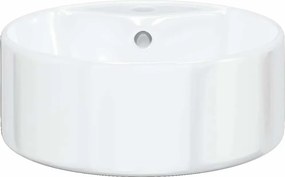 vidaXL Νιπτήρας Στρογγυλός Λευκός 40 x 14,5 εκ. Κεραμικός