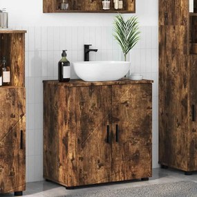 vidaXL Ντουλάπι Μπάνιου Καπνιστό Δρύς 61 x 35 x 64 εκ.