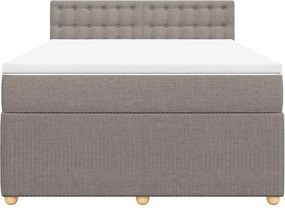 vidaXL Κρεβάτι Boxspring με Στρώμα Taupe 140x200 εκ. Υφασμάτινο