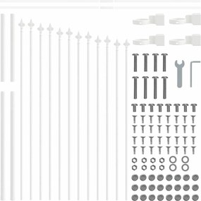 vidaXL Φράχτης Κήπου 8 pcs Λευκό 170 x 140 εκ