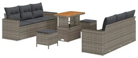vidaXL Σετ Καναπέ Κήπου με μαξιλάρι 9 pcs Γκρι 90 x 55 x 71 cm