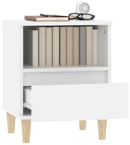 vidaXL Κομοδίνο Λευκό 40 x 35 x 50 εκ.