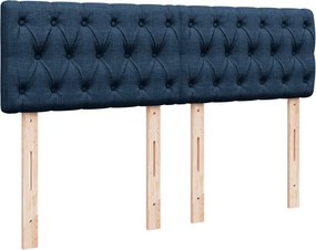 vidaXL Κρεβάτι Boxspring με Στρώμα Μπλε 140x200 εκ. Υφασμάτινο