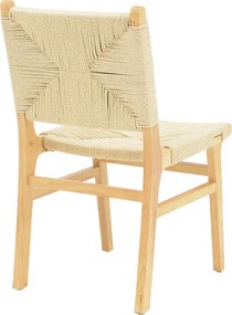 Καρέκλα Arten pakoworld σχοινί-rubberwood σε φυσική απόχρωση 60x55x85εκ