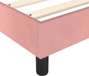 vidaXL Κρεβάτι Boxspring με Στρώμα Ροζ 120x200 εκ. Βελούδινο