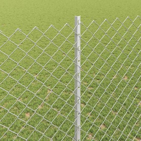 vidaXL Φράχτης αλυσίδας με στήλη 10 x 1,6 m Γαλβανισμένος Χάλυβας