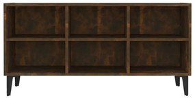 vidaXL Έπιπλο Τηλεόρασης Καπνισ. Δρυς 103,5x30x50εκ Μεταλλικά Πόδια