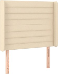 vidaXL Κρεβάτι Boxspring με Στρώμα &amp; LED Κρεμ 100x200 εκ. Υφασμάτινο