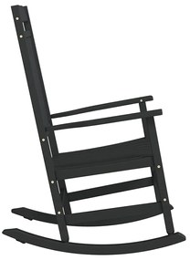 vidaXL Κουνιστή καρέκλα Μαύρο 65 x 84 x 114 εκ Πολυαιθυλένιο
