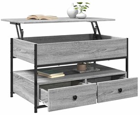 vidaXL Τραπεζάκι Σαλονιού Γκρι Sonoma 85x50x50 εκ. Επεξ. Ξύλο/Μέταλλο