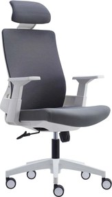 BF8900 Πολυθρόνα Γραφείου Διευθυντή, Άσπρο - Γκρι, Mesh Γκρι, Ύφασμα Γκρι   1τμχ