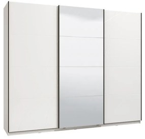 Ντουλάπα Ksanti με Καθρέφτη 270 OG M Λευκό - Λευκή Λάκα 262.5x65.5x224 εκ. 262.5x65.5x224 εκ.
