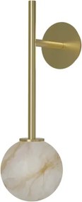 Απλίκα Τοίχου Royal Wall Single Arm G9 Μπρονζέ με Αλάβαστρο