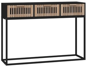 Τραπέζι Κονσόλα Μαύρο 105x30x75 εκ Επεξεργασμένο Ξύλο / Σίδηρος - Μαύρο