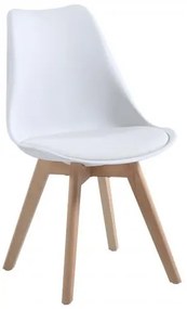 MARTIN καρέκλα Metal cross Ξύλο/PP Άσπρο/Αμοντ.ταπετσαρία 48x56x82cm ΕΜ136,10W