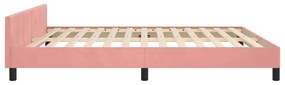 Πλαίσιο Κρεβατιού με Κεφαλάρι Ροζ 180x200 εκ. Βελούδινο - Ροζ