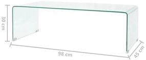 vidaXL Τραπεζάκι Σαλονιού Διάφανο 98 x 45 x 30 εκ. από Ψημένο Γυαλί