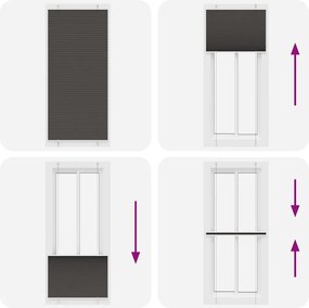 vidaXL Πλισέ περσίδα Μαύρο 100x200 cm Πλάτος υφάσματος 99,4 cm
