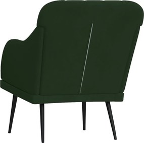 vidaXL Πολυθρόνα Σκούρο Πράσινο 63x76x80 εκ. Βελούδινη