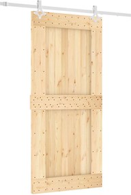 vidaXL Συρόμενη Πόρτα Φυσικό και Λευκό 95 x 210 cm