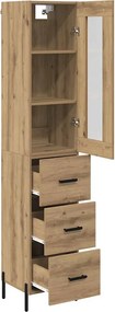 vidaXL Highboard Artisan Oak 34,5 x 34 x 180 εκ. Επεξεργασμένο ξύλο