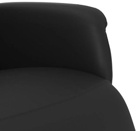 Πολυθρόνα Ανακλινόμενη με Υποπόδιο Μαύρη από Συνθετικό Δέρμα - Μαύρο