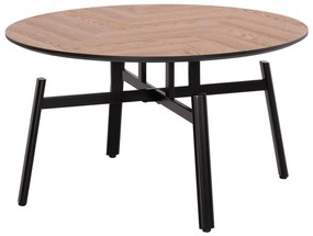 COFFEE TABLE SWIVELLING NORTON  METAL LEGS IN BLACK-MDF TOP IN SONAMA Φ80x45.5Hcm.